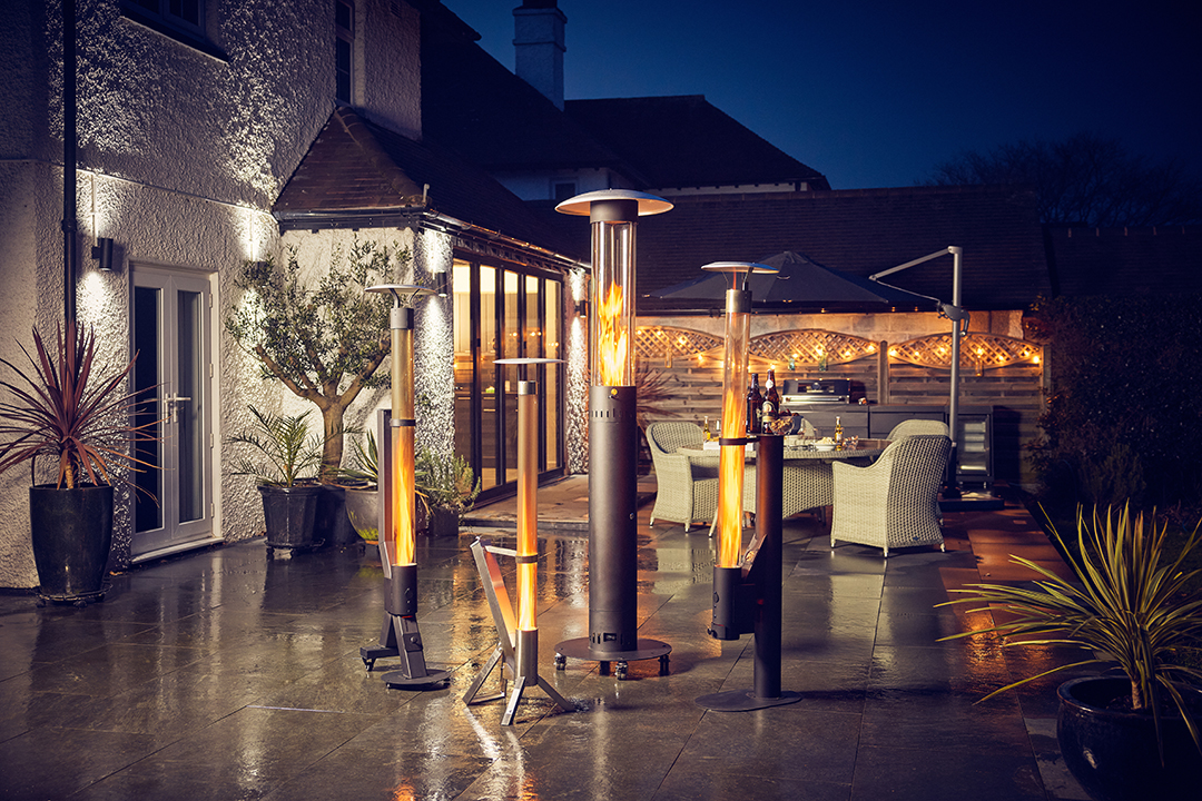 Luna pellet heater lifestyle group shot